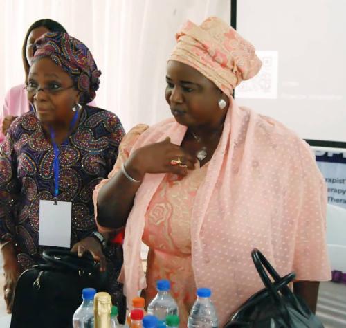 Mrs. M. O. Ojo &  Rtd. Col. Shofoluwe at the National Convention Program of  National Dental Therapists Association, August 2023 in Enugu State. 